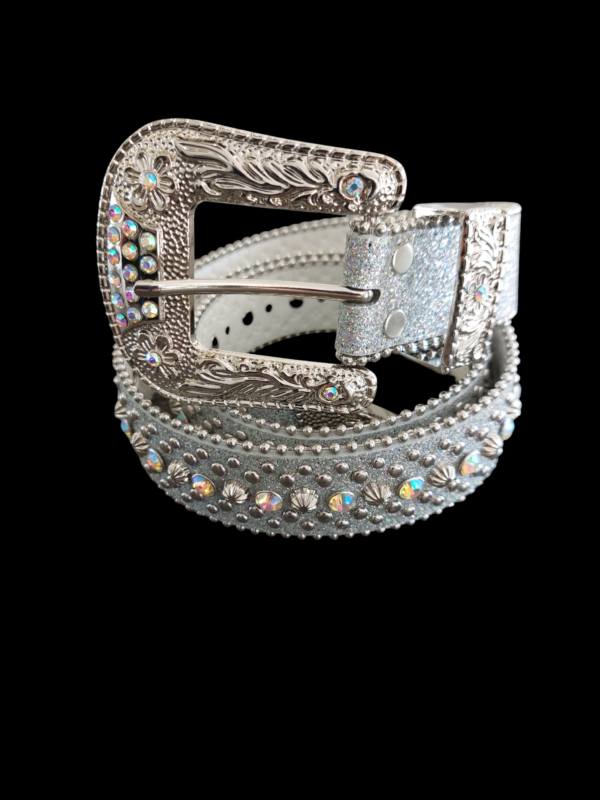 Silver Rhinestone and Glitter Belt