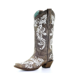 Corral LD White Embroidery Boots