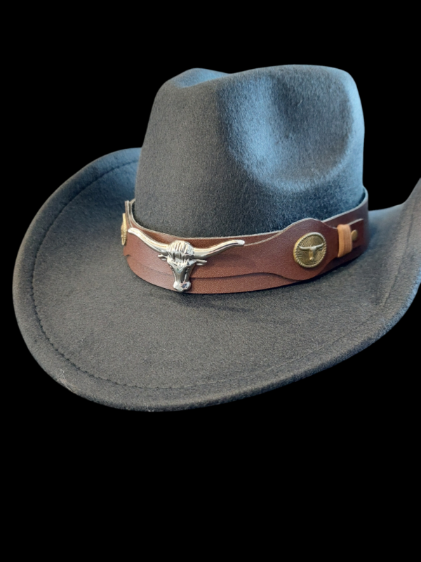 Felt Cowboy Hat with Silver Longhorn