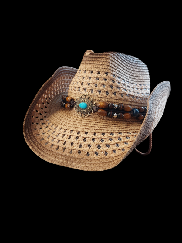 Woven Cowboy Hat with Beads