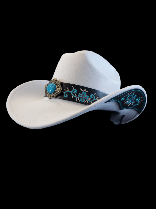 Felt Cowboy Hat with Turquoise Stone